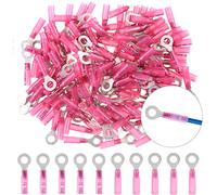 Hilitchi 50PCS nylon termorestringenti anello isolato cavo elettrico crimpare connettore terminale (22 - 16 AWG, 1/10,2 cm)
