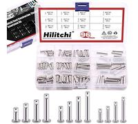 Hilitchi 96 Pz 12 Misure 304 Acciaio Inox Metrico Forcellone Assortimento Kit Cerniera Link Pin Testa Piatta di Fissaggio Perni M3 M4 M5 Misure Assortite Set