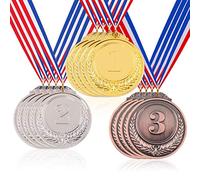 Hilitchi - Medaglie per il premio in oro e argento e bronzo, con nastro, 12 pezzi.