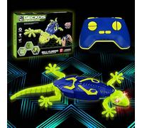HILKKET Geco Telecomandato Fluorescente al Buio, Giocattolo Che Si Arrampica sulle Pareti, Lucertola Telecomandata Ricaricabile con occhi LED Luminosi, Giochi Bambini, Bambina, Bambino 3+ Anni