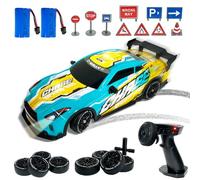 HILKKET RC Drift Car, Macchina Telecomandata Drift 1:14, 25km/h 4WD Veicolo ad Alta, RC Drifting Auto, Auto Telecomandata con Luce LED Giocattolo da Corsa Telecomandato (GY)