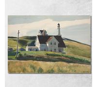 Hill And Houses Cape Elizabeth Maine Edward Hopper, eho20 Quadro Stampato su Tela Fine Art, Intelaiato Pronto da Appendere, assemblato a Mano, 50x70 cm