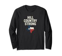 Hill Country Strong Texas - Maglietta con bandiera Maglia a Manica