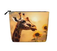 Hill Station, beauty case da donna, portatile, da viaggio, organizer quotidiano con cerniera, Giraffa e girasole, Taglia unica