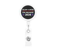 Hillary Clinton 2024 Porta badge retrattile Porta carte d'identità con clip per infermiere Studente Impiegato