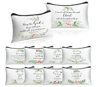 Hillban 10 sacchetti per cosmetici cristiani per la casa, regalo di apprezzamento per la casa, regalo per matrimoni estivi, per donne, chiesa, in tela, da viaggio, con scritta "You Are Amazing