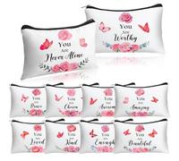 Hillban 10 sacchetti per cosmetici cristiani per la casa, regalo di apprezzamento per la casa, regalo per matrimoni estivi, per donne, chiesa, in tela, da viaggio, con scritta "You Are Amazing