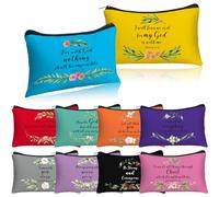 Hillban 10 sacchetti per cosmetici cristiani per la casa, regalo di apprezzamento per la casa, regalo per matrimoni estivi, per donne, chiesa, in tela, da viaggio, con scritta "You Are Amazing