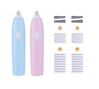Hillento Gomme elettriche, gomma da cancellare elettrica con 32 ricariche, gomma da cancellare a batteria, kit cancellino elettrico per matite colorate, disegno, set da 2, rosa e blu