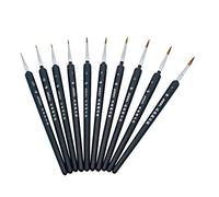 Hillento Set di pennelli di Vernice Dettaglio, Set di pennelli per pennelli per dipingere Dettagli in Miniatura pennelli per pennelli in Miniatura per pennelli per acrilici artistici, 10 Pezzi