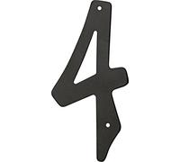 HIllman 841624 - Chiodo in alluminio pressofuso nero, numero civico 4