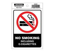 Hillman English White No Smoking Decal 4 in. H x 6 in. W - Case Of: 6;