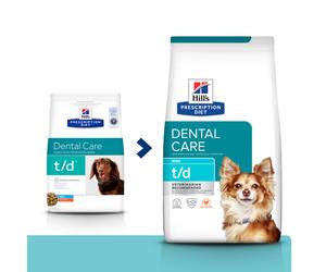 Hill's PD Prescrizione Dieta canina t/d Mini pollo per la cura dei denti 3kg