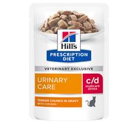 Hill's Prescription Diet c/d Urinary Stress Teneri Bocconcini in Salsa Multipack 12x85 gr: Pollo