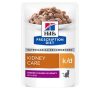 Hill's Prescription Diet k/d Kidney Care umido per gatti - buste - 12 x 85 g (Manzo)
