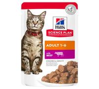 Hill's Science Plan Adult Alimento per Gatti 85 gr Manzo - confezione da 12 pezzi - Cibo umido per gatti - 1° ORDINE? scegli lo sconto BZR5 / BZR20 + 200 punti fedeltà