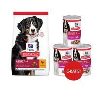 HILL'S Science Plan Canine Adult Large Breed Chicken 18kg per cani di taglia grande al pollo + 3 scatolette GRATIS