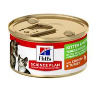Hill's Science Plan Kitten & Mother Mousse 85 gr Pollo e tacchino - confezione da 12 pezzi - Cibo umido per gatti - 1° ORDINE? scegli lo sconto BZR5 / BZR20 + 200 punti fedeltà