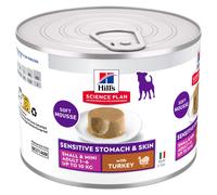 Hill's Science Plan Sensitive Stomach & Skin Adult Small & Mini Mousse Tacchino - Set %: 24 x 200 g