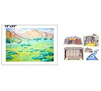 Hillside Meadow - Copertura in flanella e sovrapposizioni, in pietra di fiume ben stabile tenda interna Scritture Storie Bibbia, predefinita