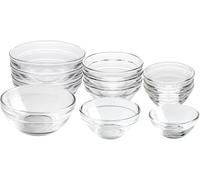 HillSpring Set di 12 ciotole in vetro in 3 misure, per sale, spezie e ingredienti tritati
