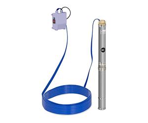 Hillvert Pompa Sommersa Per Pozzo Pompa Sommergibile Hillvert-SPP32-037 (Prestazioni max: 3.800 l/h, 370 W, Profondità max: 39 m, Ø 80 mm, Scatola di comando in cciaio inox)