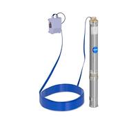 Hillvert Pompa Sommersa Per Pozzo Pompa Sommergibile Hillvert-SPP43-075 (Prestazioni max: 4.800 l/h, 750 W, Profondità max: 91 m, Ø 95 mm, Scatola di comando in cciaio inox)