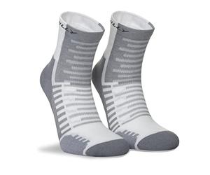 Hilly Attivo-Cavigliera-Min, Calze da Corsa Unisex, Bianco/Grigio, S