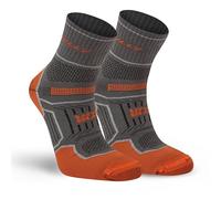 Hilly, Cavigliera con doppia pelle, anti vesciche, con ammortizzazione media, grigio scuro/arancione, M