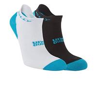 Hilly Active-Socklet-Min (Twin Pack) Cushioning Calzino da Corsa, White/Black/Peacock, S Unisex-Adulto