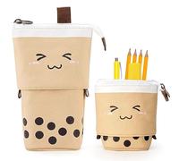 Hillylolly Astuccio Telescopico, Astuccio Portapenne, Astuccio Scuola Gatto, Pencil Case, per Ragazzi e Ragazze, Perfetto per Tornare a Scuola (tè al latte)
