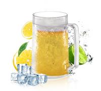 Hillylolly Bicchieri Freezer Birra, Boccale di Birra Refrigerante 450 ML Finta, Bicchiere Birra Doppia Parete, Bicchieri da Birra con Manico, Boccali da Birra, Tazza Birra (Ghiaccio tritato)