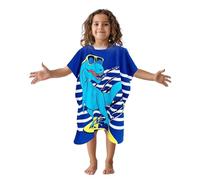 Hillylolly Poncho da Bagno per Bambini, Asciugamano da Spiaggia per Bambini, Asciugamano Bimbi Mare con Cappuccio, Telo Mare Poncho, per Ragazze Ragazzi 2-12 Anni (Dinosauro S)