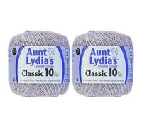 Hilo de crochet cl sico de la t a Lydia, tama o 10, plateado