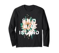 Hilo Disegno Floreale Hilo Big Island Hawaii USA Maglia a Manica