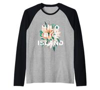 Hilo Disegno Floreale Hilo Big Island Hawaii USA Maglia con Maniche Raglan