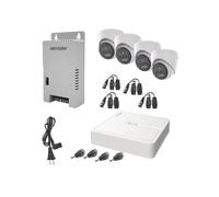 HiLook Kit di sorveglianza esterna Full HD 1080p, DVR 4 canali con audio bidirezionale, 4 telecamere Eyeball, resistente alle intemperie, internet