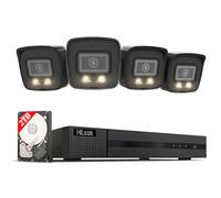 Hilook Set di telecamere di sorveglianza 4K per esterni, 4 x 8MP/4K PoE Bullet Outdoor | visione notturna Smart Hybrid Light | Rilevamento di oggetti e persone | 8CH NVR 24/7 | HDD da 2TB