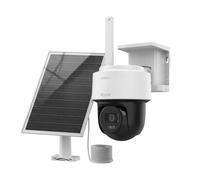 HiLook Telecamera di sorveglianza esterna a energia solare, 4 MP, orientabile, rilevamento di persone e veicoli con notifica push, visione notturna, audio a 2 vie, IP66 impermeabile e antipolvere