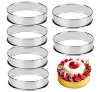 Hilsita 6 Pezzi Anello rotondo del muffin inglese,stampo per crostata,anello pasticceria alimentare dell'acciaio inossidabile per il pancake soffice,le uova fritte,anello di cottura (Diametro 10 cm)
