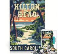 Hilton Head in South Carolina Puzzle per adulti da 1000 pezzi | 38x26cm Vacanze a casa Come passare il tempo Rafforzare l'amore tra le coppie Regali di compleanno unici