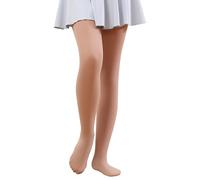 Hiltzo Convertibili Collant da Danza per Bambine, Ultra Morbidi Collant di Transizione, di Calze da Danza per Scuola e Ginnastica(Beige,146-164)
