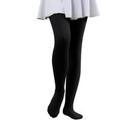 Hiltzo Convertibili Collant da Danza per Bambine, Ultra Morbidi Collant di Transizione, di Calze da Danza per Scuola e Ginnastica(Nero,134-146)