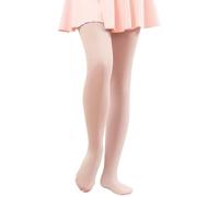 Hiltzo Convertibili Collant da Danza per Bambine, Ultra Morbidi Collant di Transizione, di Calze da Danza per Scuola e Ginnastica(Rosa,110-122)
