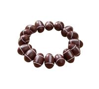 Hilufiet Grazioso braccialetto in legno fatto a mano con palla da baseball, per sport, basket, calcio, tennis, bracciale elastico regolabile per donne e uomini, Metallo, Nessuna pietra preziosa