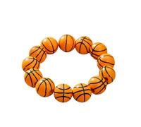 Hilufiet Grazioso braccialetto in legno fatto a mano con palla da baseball, per sport, basket, calcio, tennis, bracciale elastico regolabile per donne e uomini, Metallo, Nessuna pietra preziosa