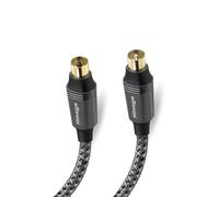 HImage cavo antenna coassiale 9.5mm, maschio femmina, connettori dorati 24K, rivestito in tessuto, 100 dB, doppia schermatura, adattatore incluso, 1.5m di lunghezza