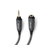 HImage cavo jack 3.5mm maschio femmina, connettori dorati 24K, rivestito in tessuto, alta qualità audio, scocca in alluminio, 1.5m di lunghezza