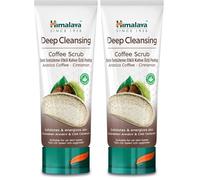 Himalaya Deep Cleansing Coffee Face Scrub con caffè e cannella per una pelle delicatamente esfoliata e purificata con una luminosità senza oli, 75ml, Confezione da 2