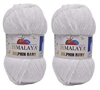 Himalaya Dolphin Baby filato 100% micropoliestere lotto di 2 gomitoli da 230 m, 2 x 100 g, super voluminoso: 6 filato di ciniglia baby (80301)